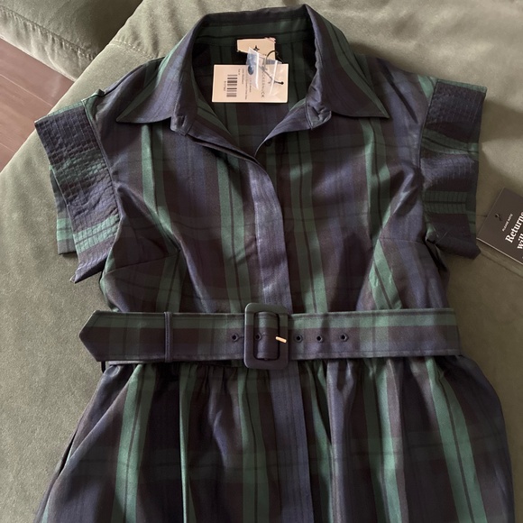 NWT Tuckernuck Chloe shirt dress in blackwatch plaid M - Picture 6 of 11